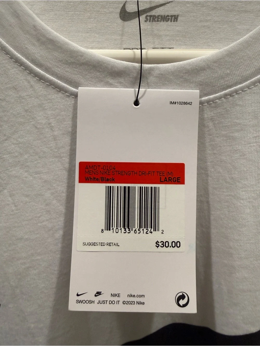 Nike Strength Men's Short Sleeve Tee - White/Black
